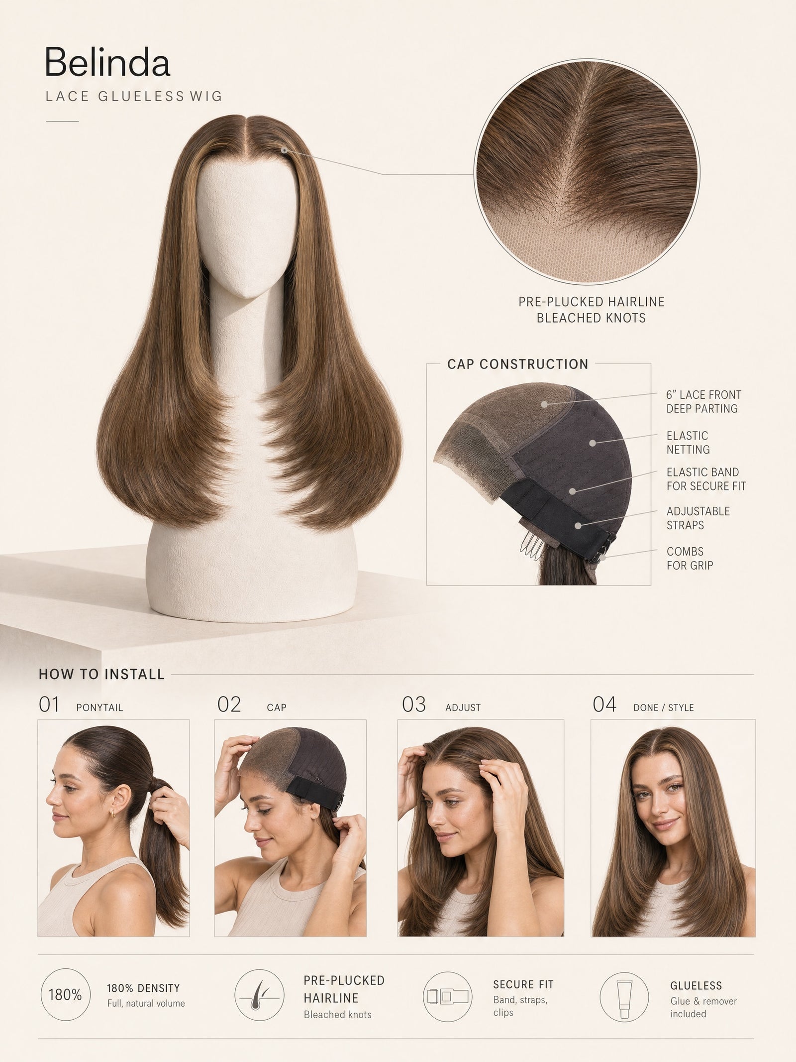 Belinda glueless wig