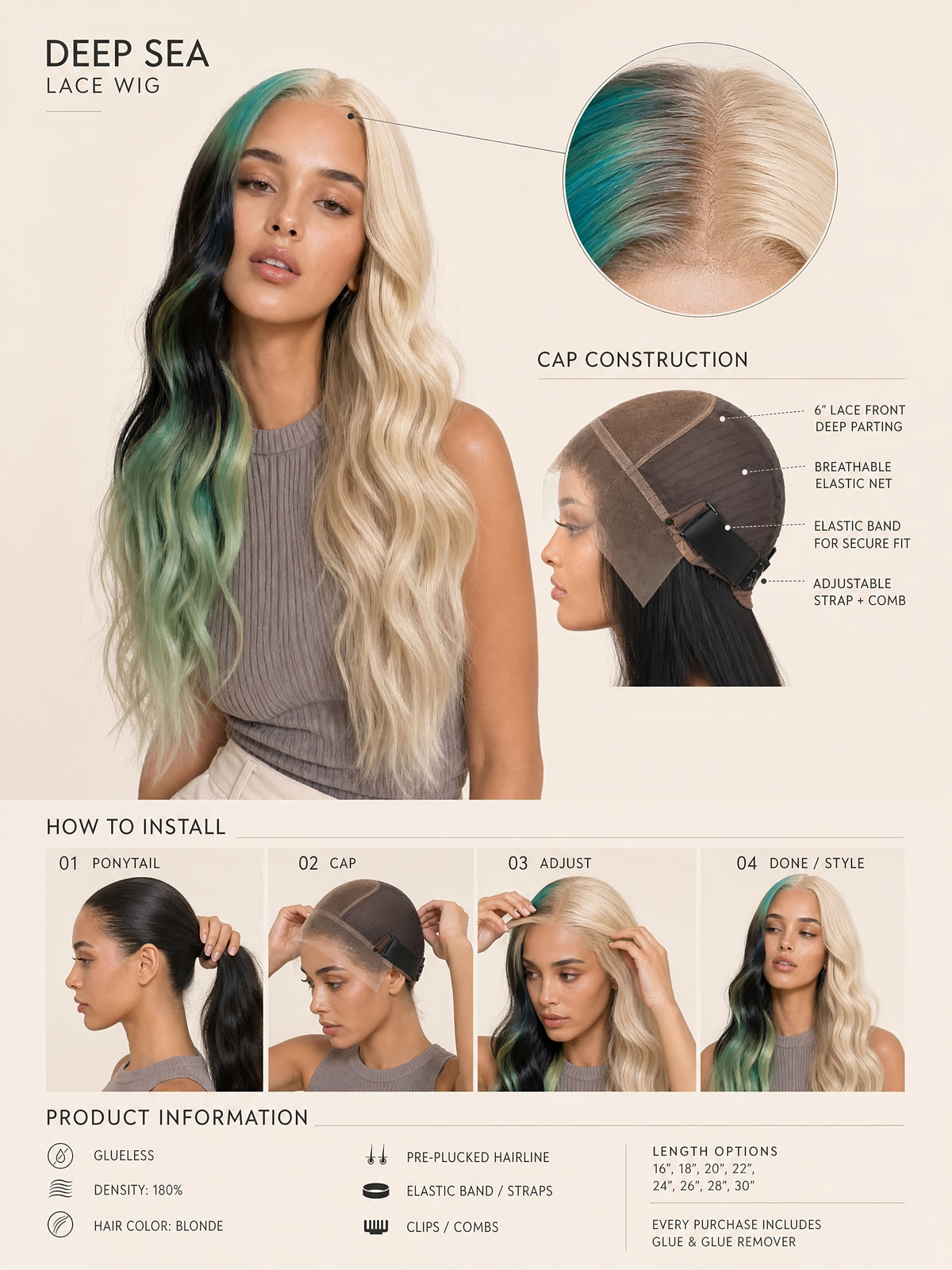 Deep Sea Lace Wig
