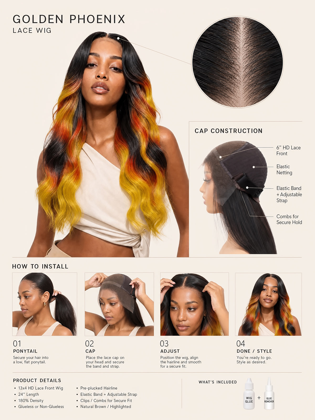 Golden Phoenix Lace Wig