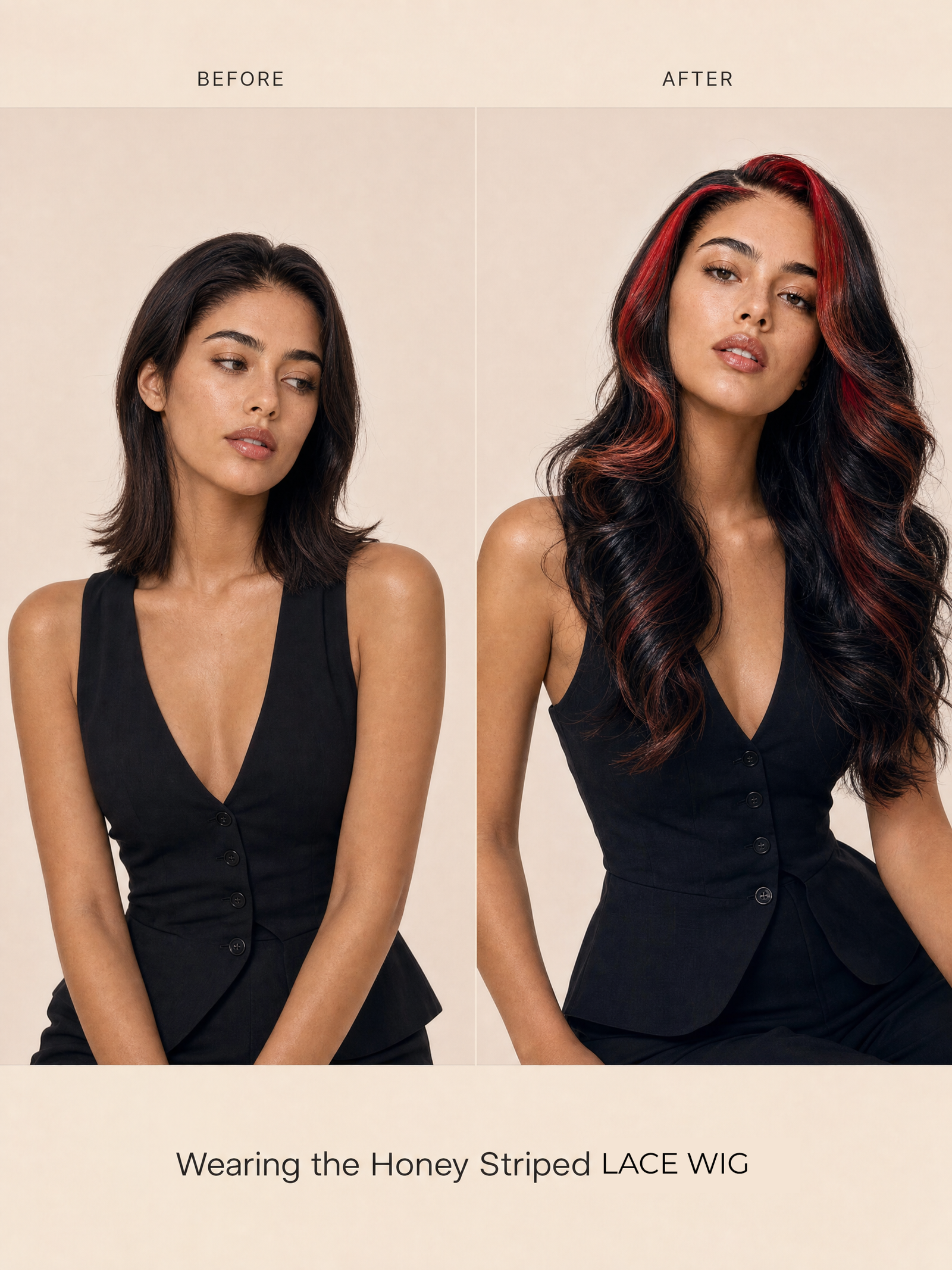 Honey Striped Lace Wig