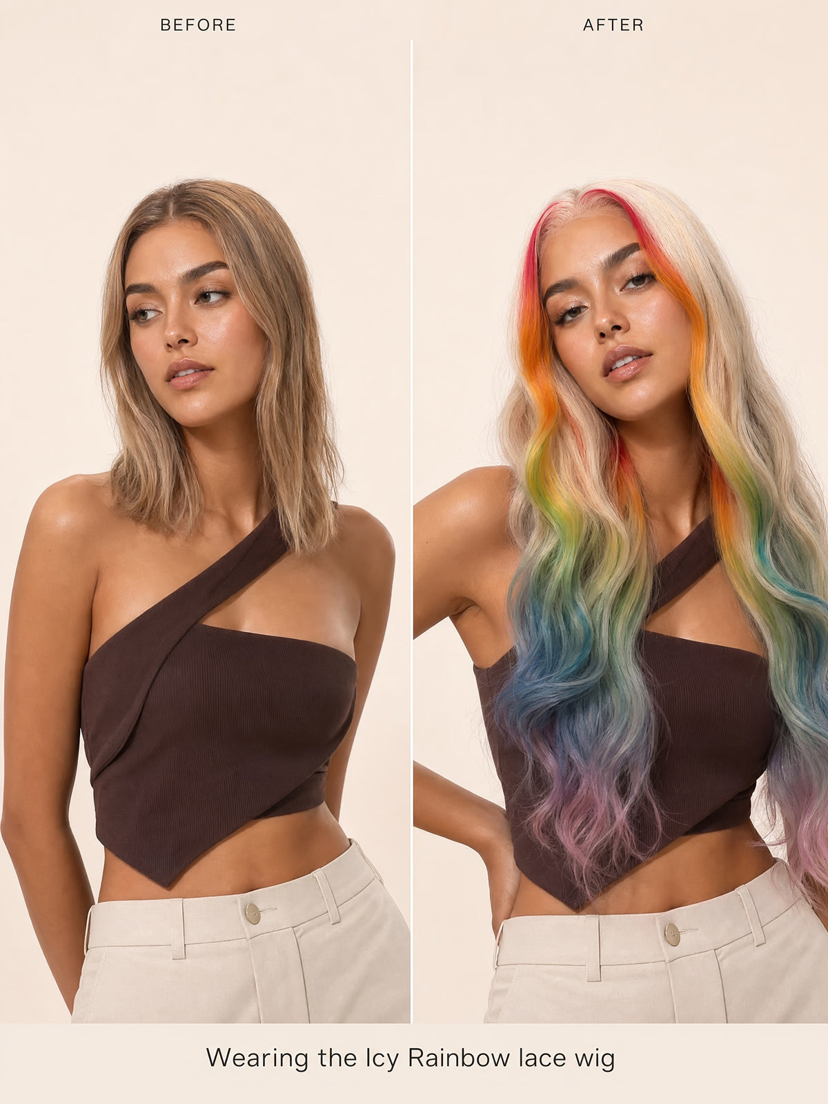 Icy Rainbow Lace Wig