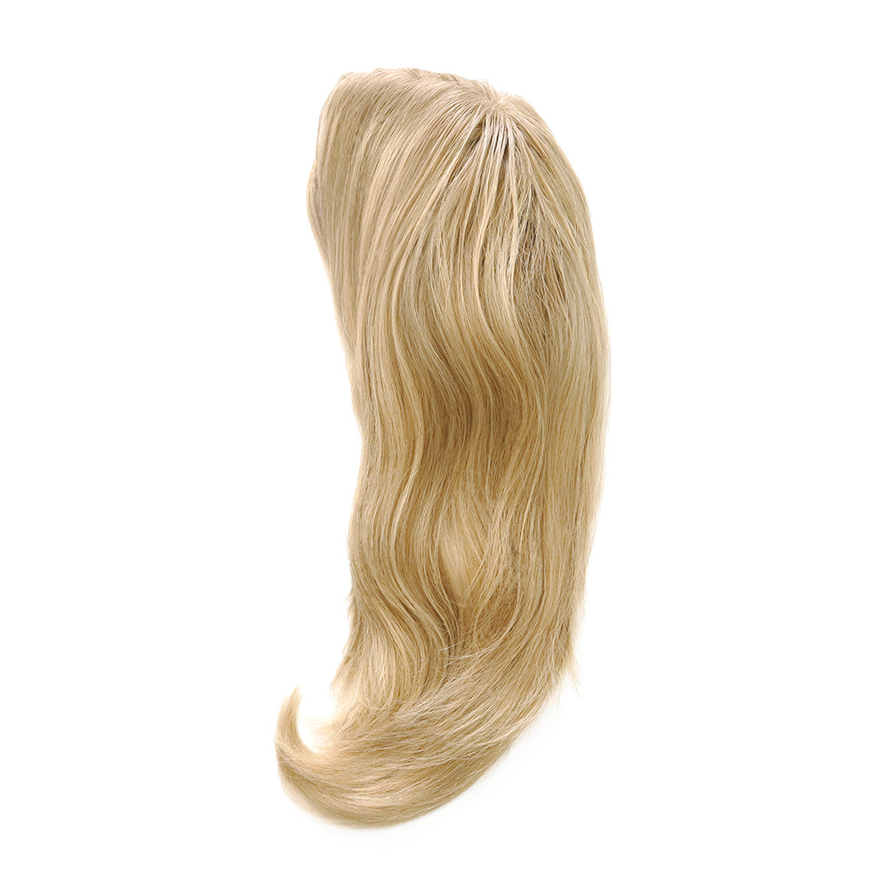 Warm-toned blonde sheitel wig with long wavy layers