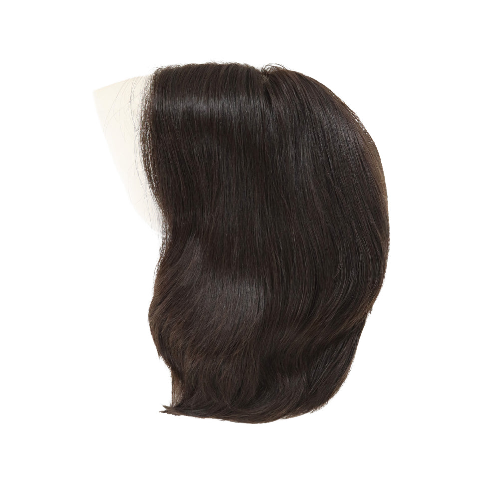 Black wavy hair wig with lace edge and natural volume