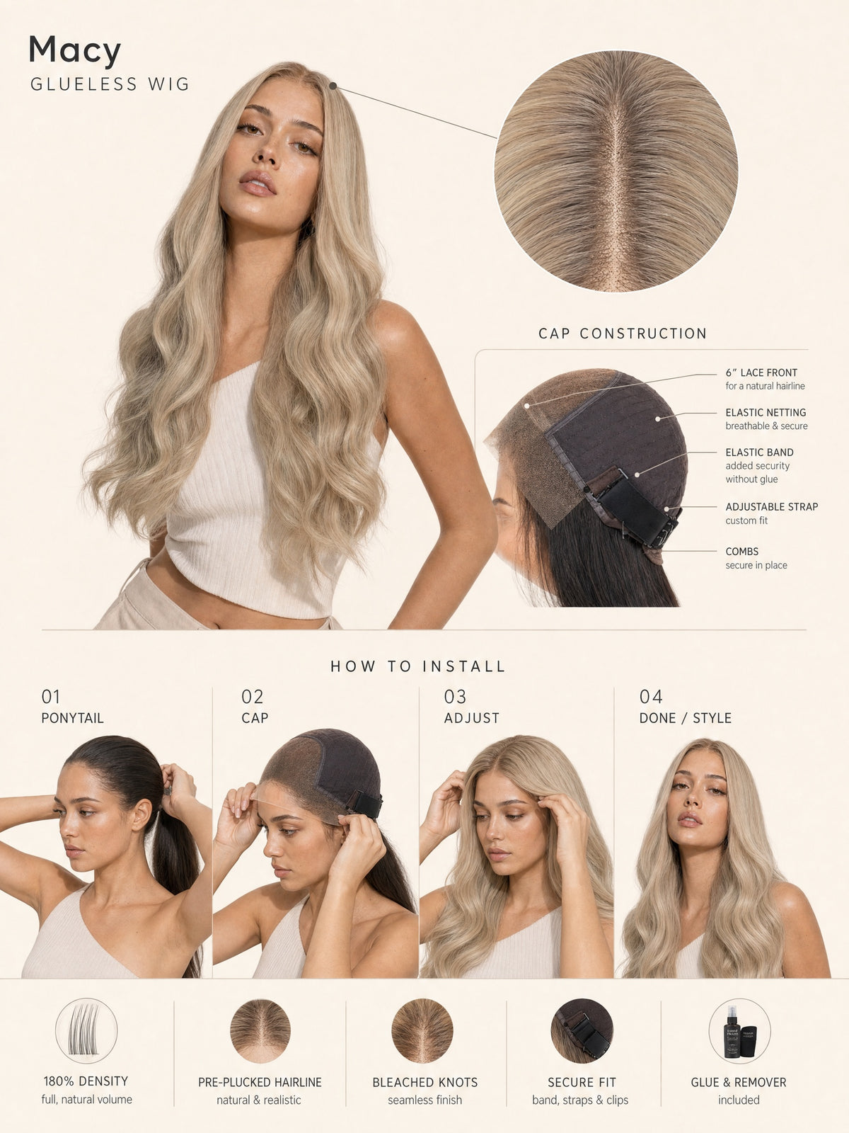 Macy glueless wig