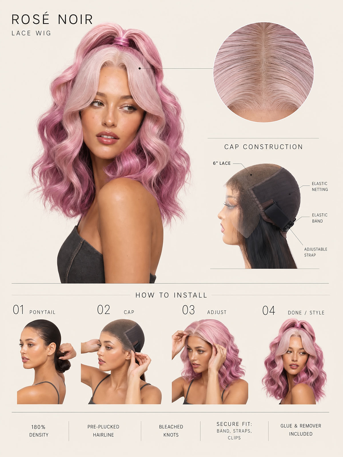 Rosé Noir Lace Wig