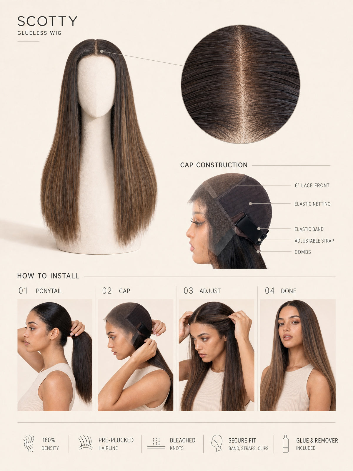 Scotty glueless wig