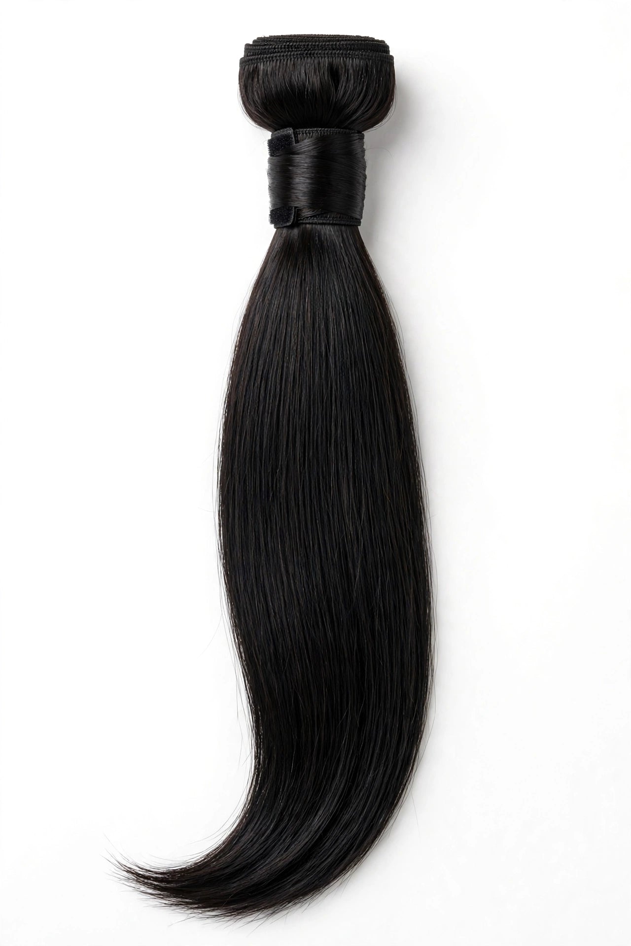 Straight ponytail hair extension, natural black straight hair bundle at top
