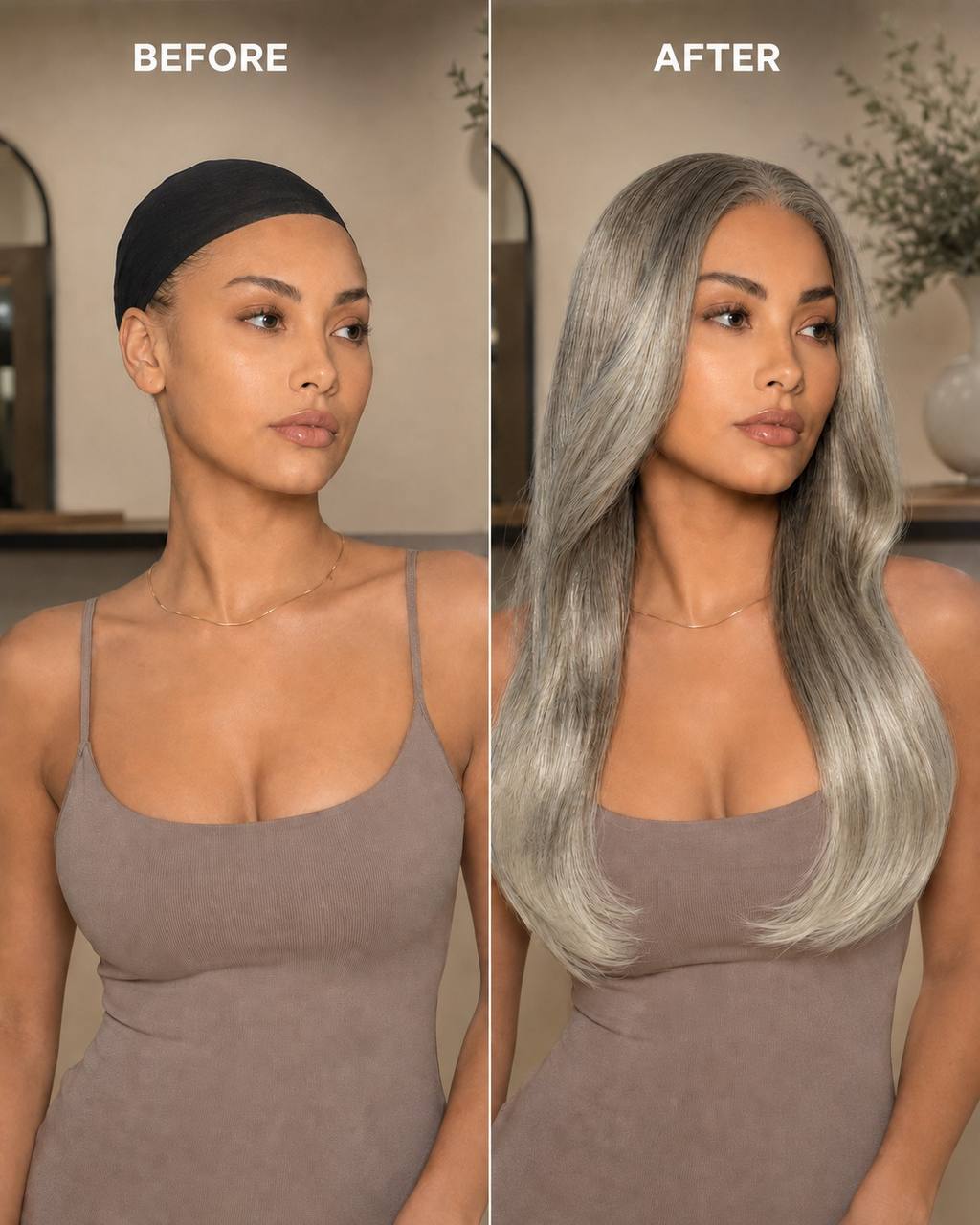 Silvernora synthetic lace wig