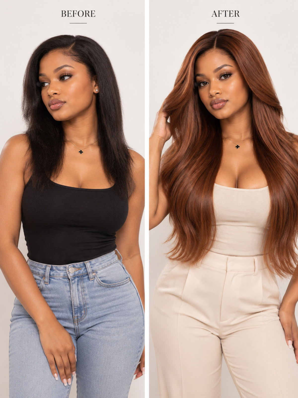 Long Auburn Loose Curl Synthetic Blend Wig