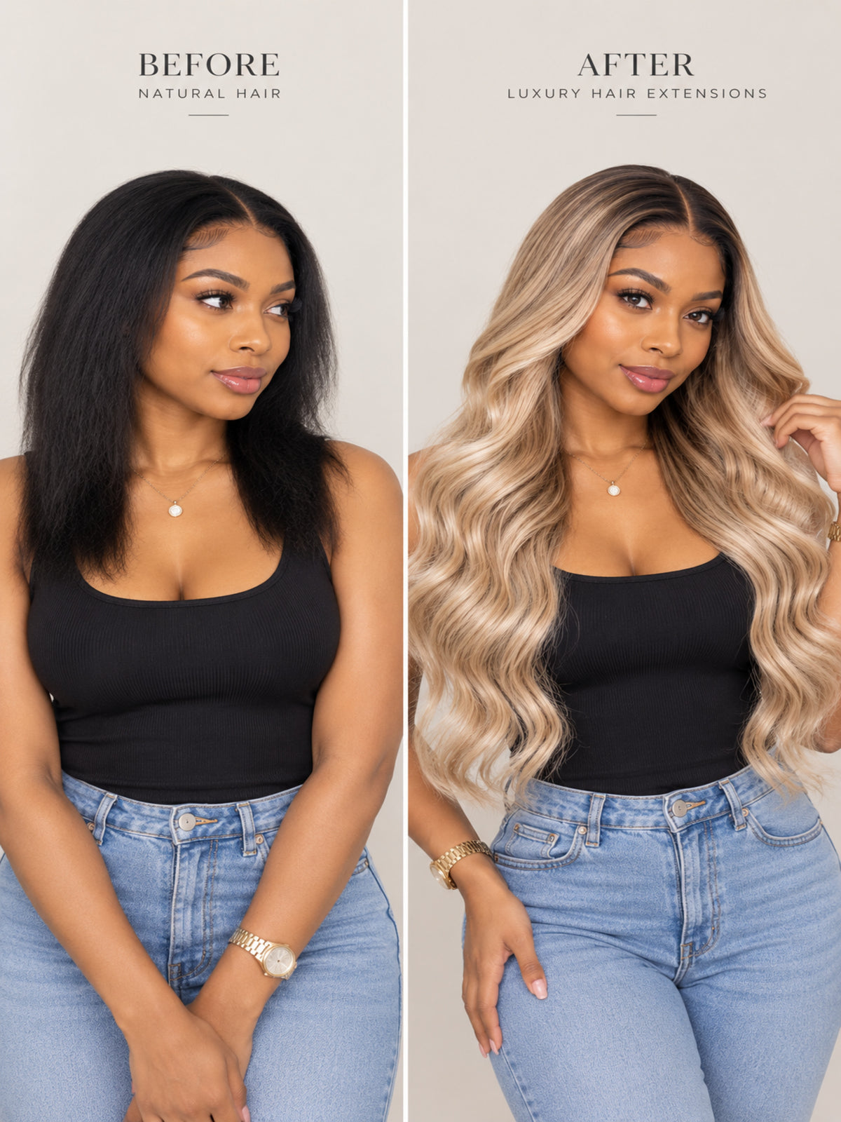 Long Blonde Wig with Dark Roots and Highlights – Synthetic Blend