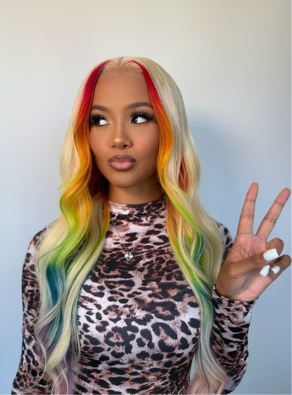Icy Rainbow Lace Wig