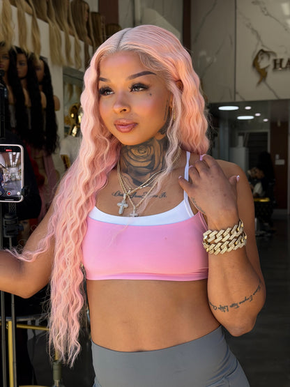 Rock Pink Lace Wig