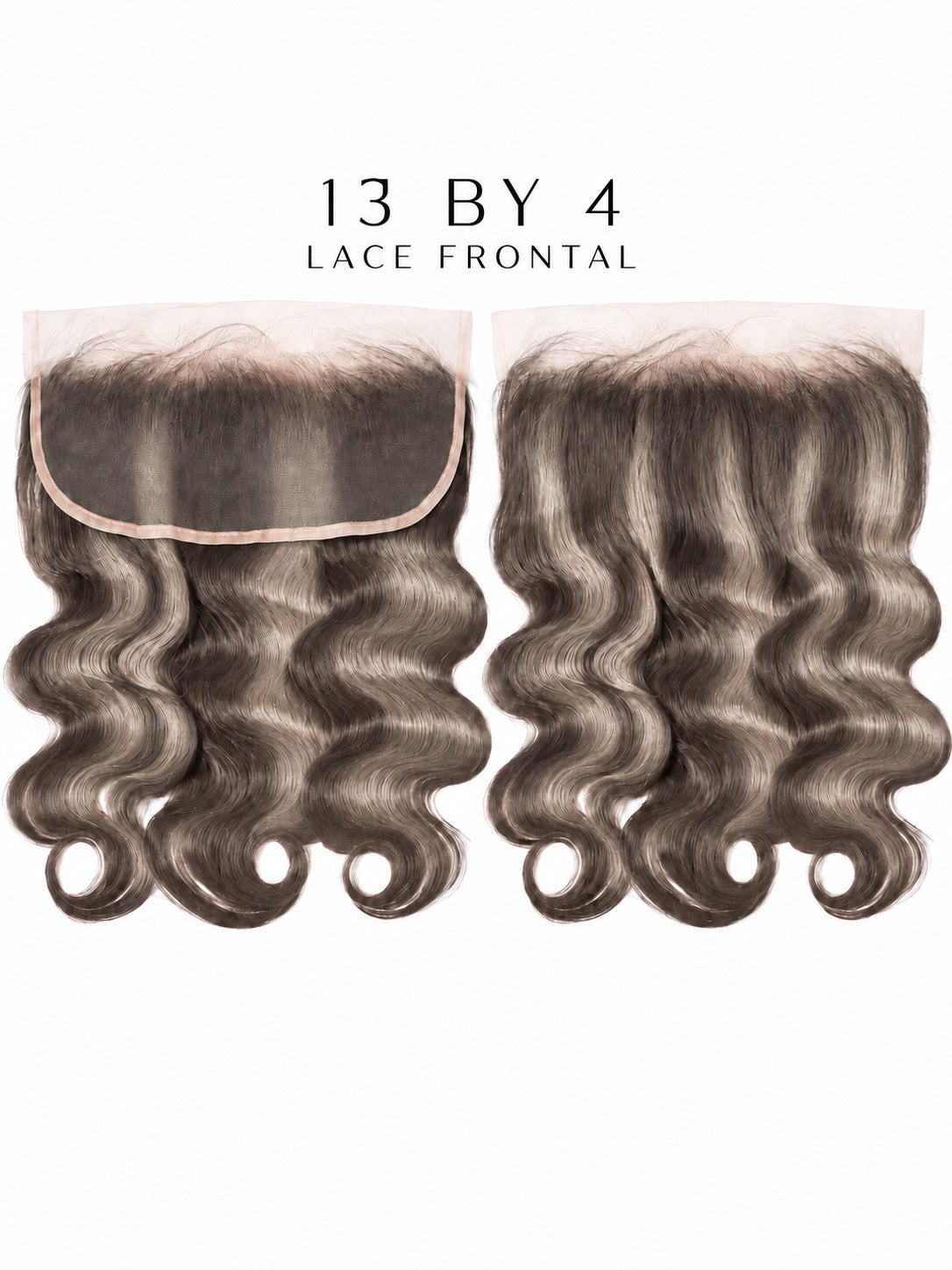 13x4 lace frontal with medium wavy hair and visible lace edge along the top
