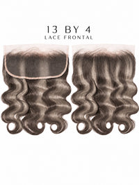 13x4 lace frontal with medium wavy hair and visible lace edge along the top