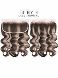 13x4 HD lace frontal hairpiece with loose waves, dark brown/black.