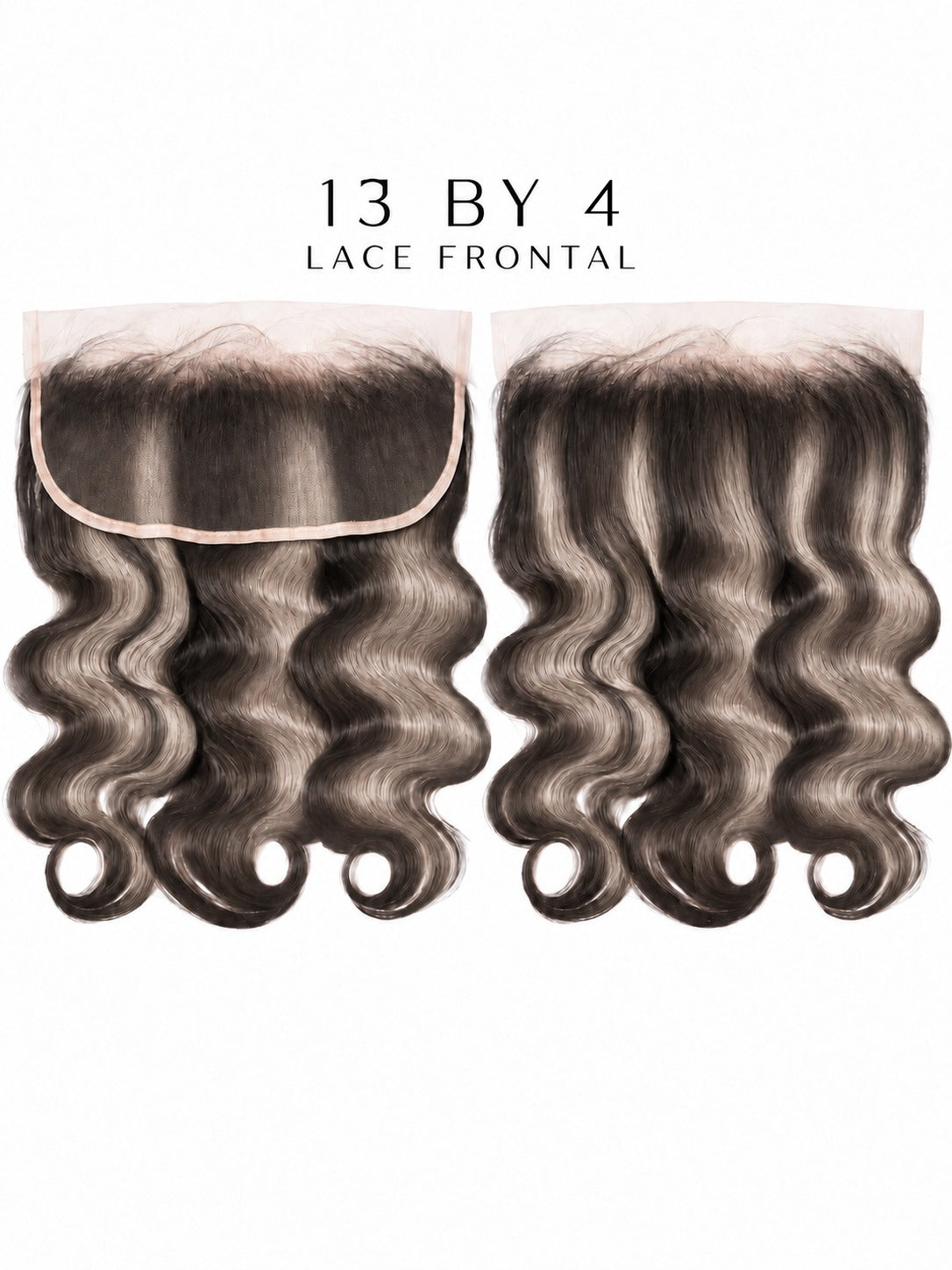 13x4 HD lace frontal with dark loose waves and silver grey highlights