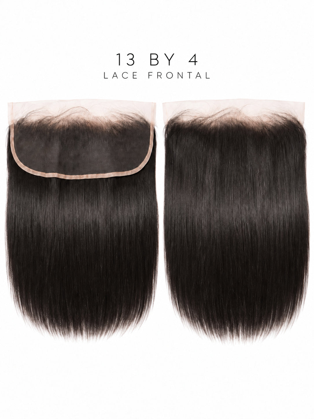 13x4 HD lace frontal, dark straight hair with sleek finish and lace cap border