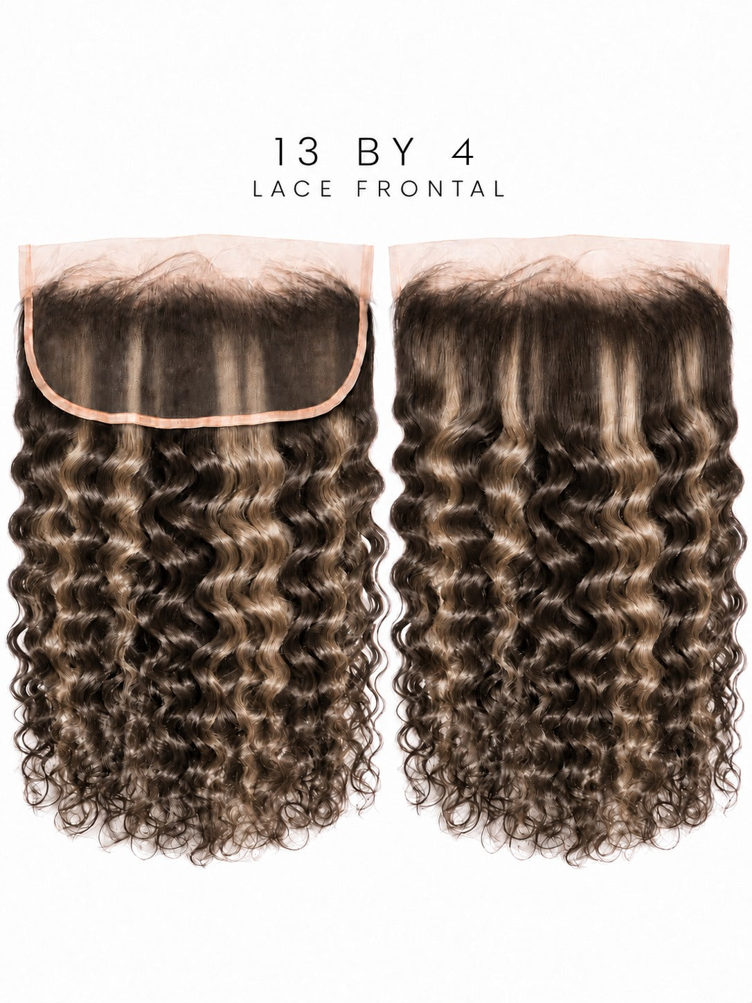 HD lace frontal hairpiece with dark curly hair and lace base, 13x4 size