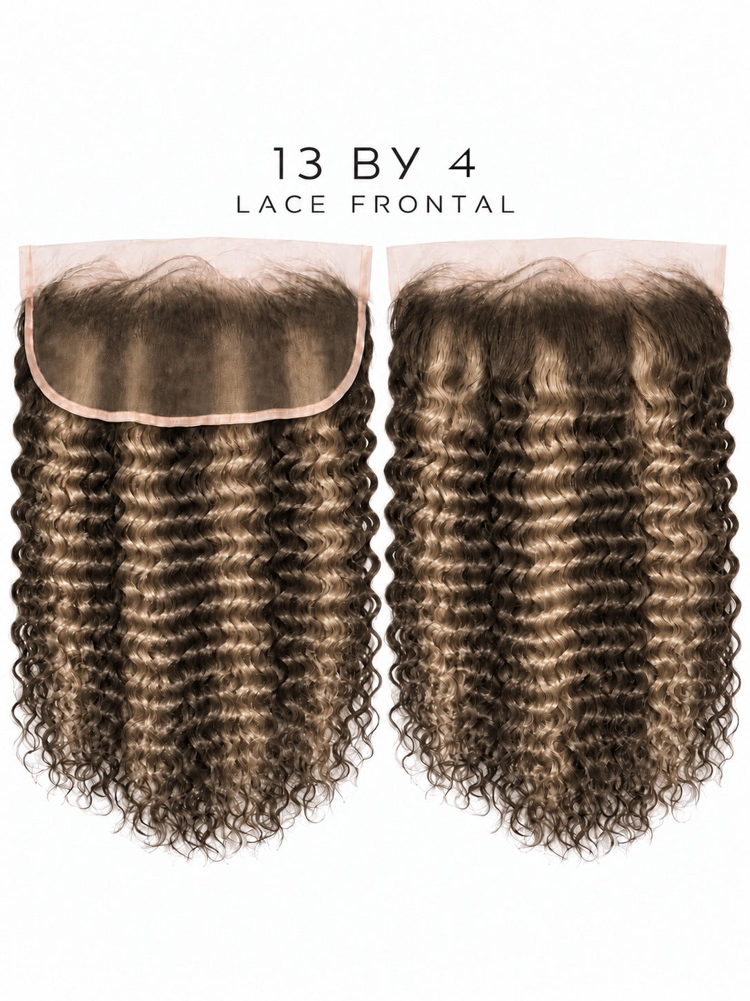 HD lace frontal hairpiece with dark curly hair and lace base, 13x4 size