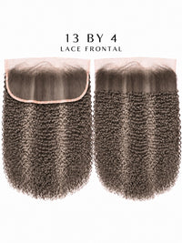 13x4 lace frontal with dark textured curls and visible lace edge along the top