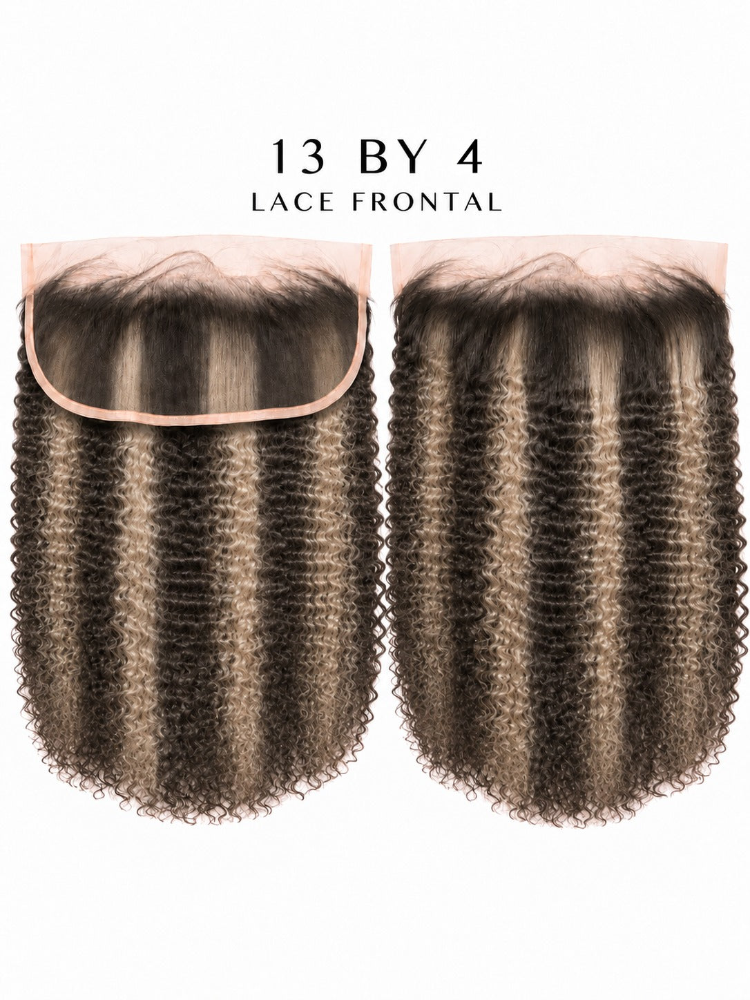 13x4 lace frontal wig with kinky curly dark hair and lace top border