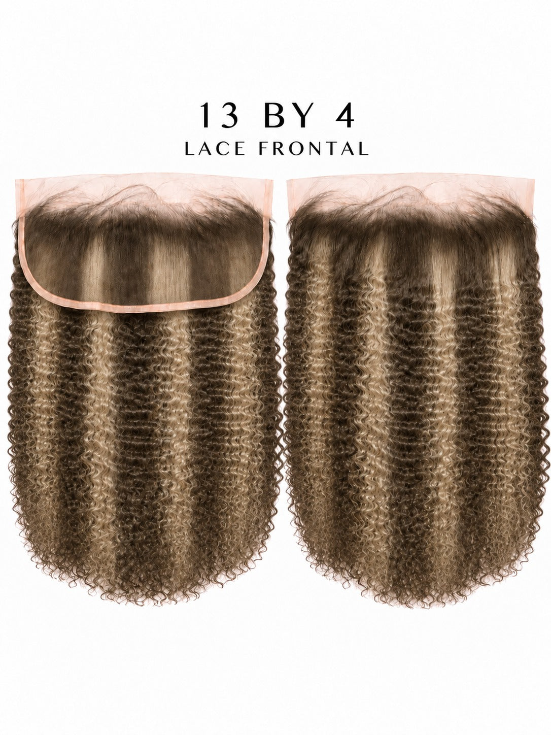 HD lace frontal hairpiece with tight dark curls and lace base, 13x4 size