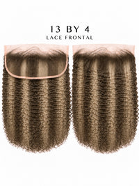 HD lace frontal hairpiece with tight dark curls and lace base, 13x4 size