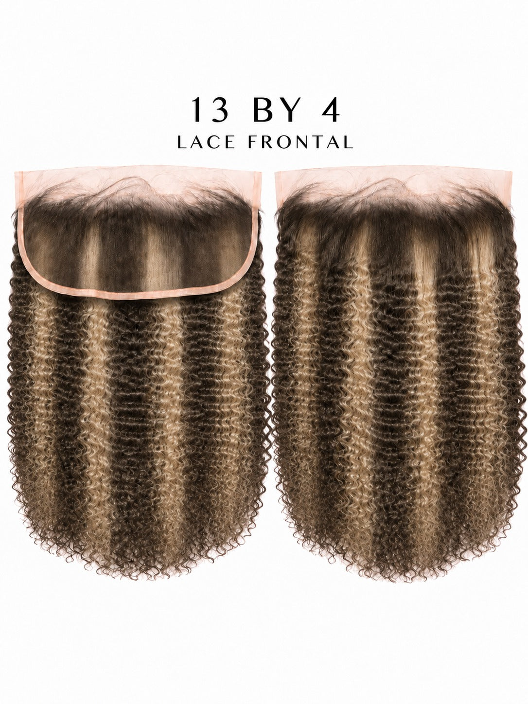 HD lace frontal hairpiece with dark curly curls and lace base, 13x4 size