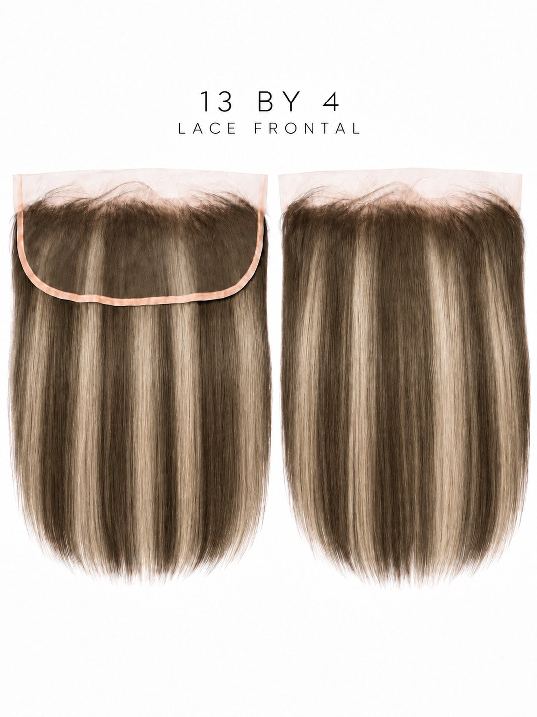 HD lace frontal hairpiece with light blonde straight hair and lace base, 13x4 size