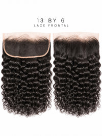 13x6 HD lace frontal with deep curly black hair and voluminous ringlets
