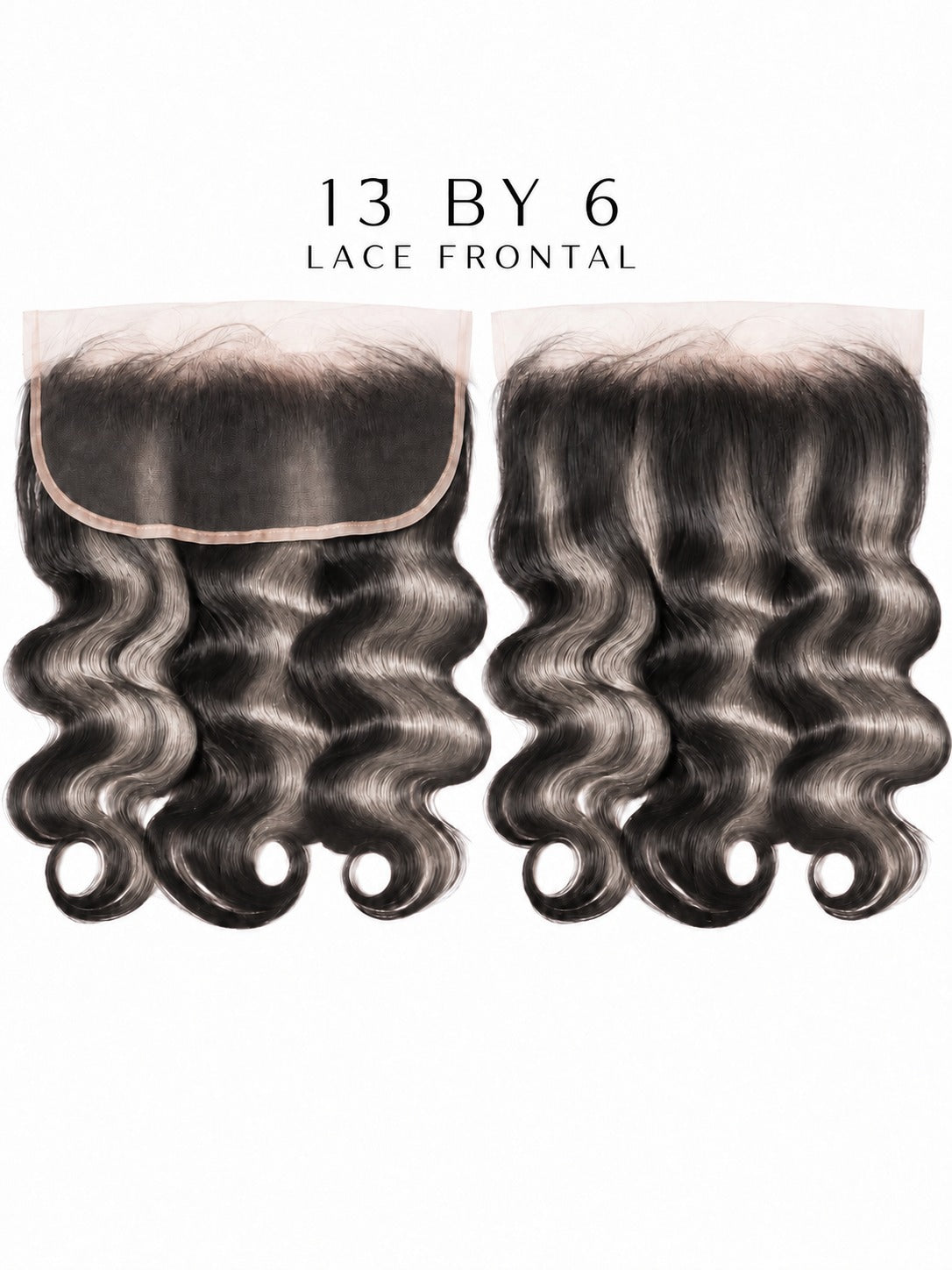 Black 13x6 lace frontal with loose wavy hair and sheer lace hairline