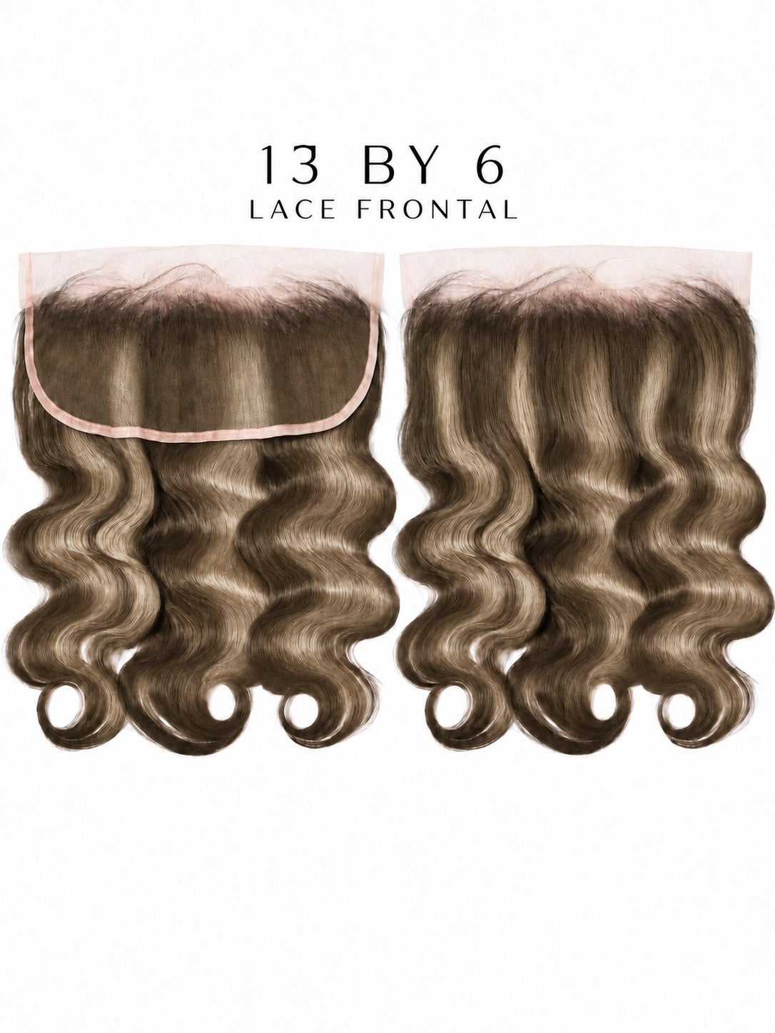 13x6 HD lace frontal hairpiece with dark wavy hair and visible lace edge