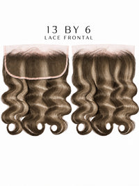 13x6 HD lace frontal hairpiece with dark wavy hair and visible lace edge
