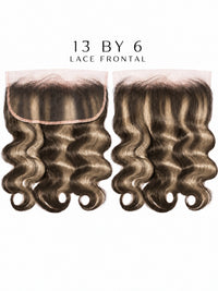 13x6 HD lace frontal hairpiece with dark loose waves and lace border