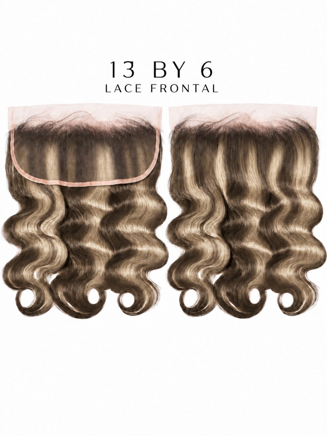 13x6 HD lace frontal hairpiece with dark wavy hair and visible lace stitching