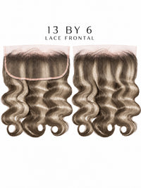 HD lace frontal wig with loose wavy texture, dark brown hair, full cap