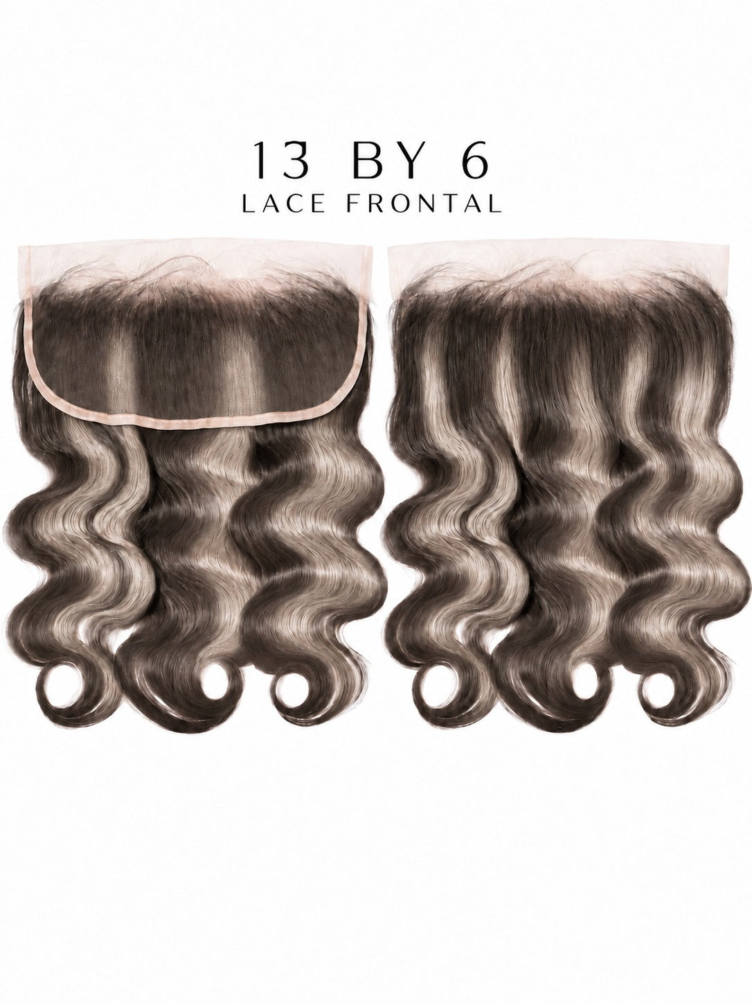 13x6 lace frontal with dark loose wavy hair and visible lace front edge