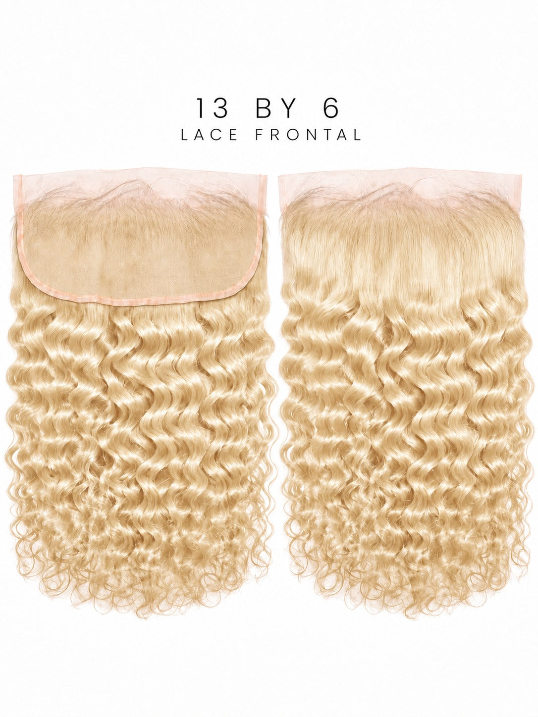 13x6 HD lace frontal with light blonde curls and sheer lace base