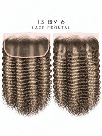 HD lace frontal wig with tight curls, full cap, dark brown/black hair, natural density