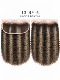 Curly textured dark 13x6 lace frontal hair pieces with visible lace edge