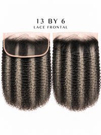 Black 13x6 lace frontal with dense curly hair and sheer lace hairline
