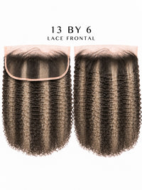 Brown curly hair lace frontal with tight ringlets and even lace hairline.