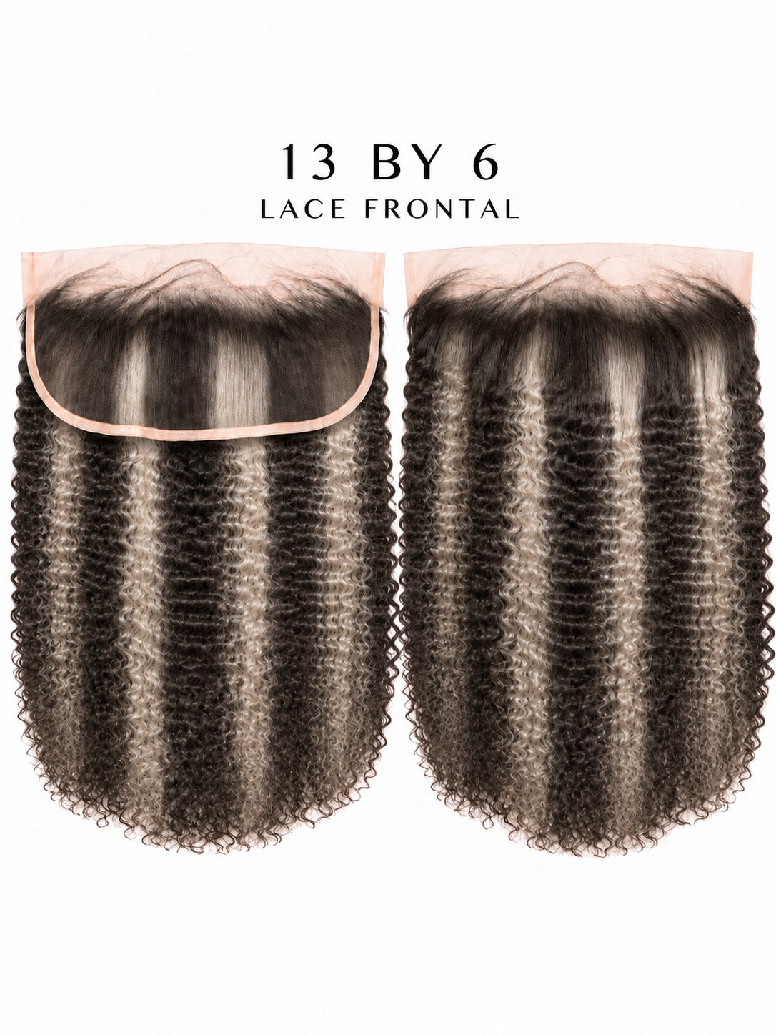HD lace frontal hairpiece, short dark tight curls with textured, voluminous body.