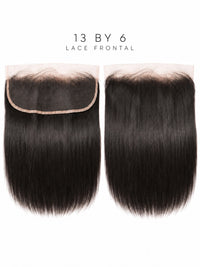 13x6 lace frontal hairpiece with two dark straight panels and lace border