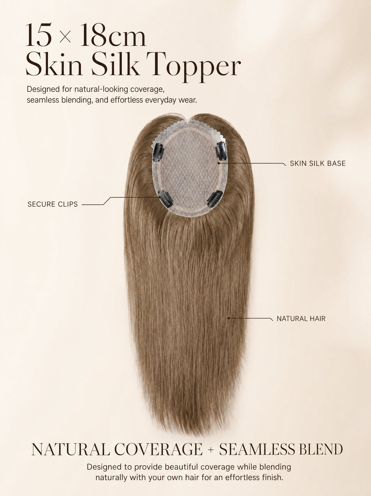 15 x 18cm skin silk Topper