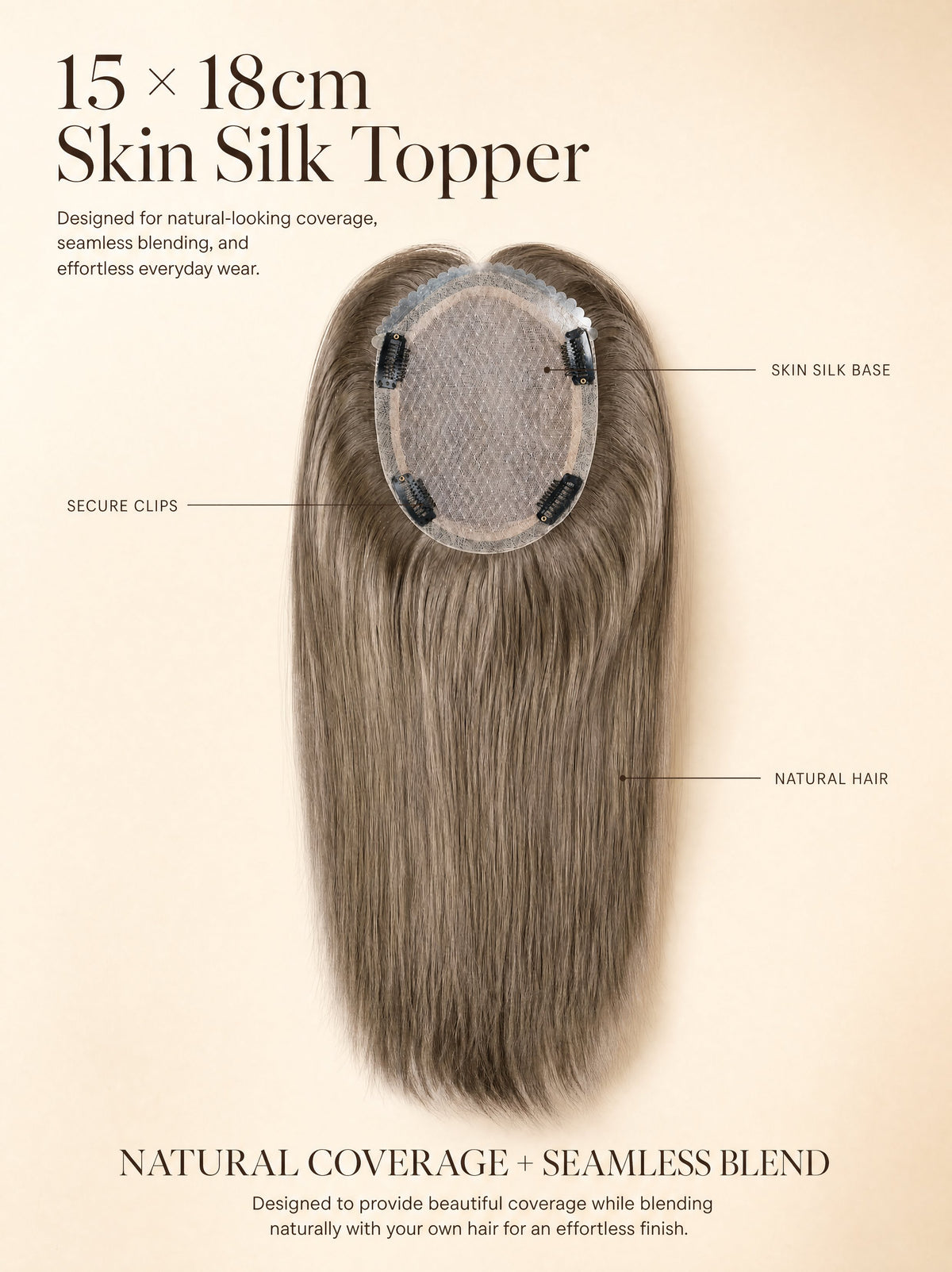 15 x 18cm skin silk Topper