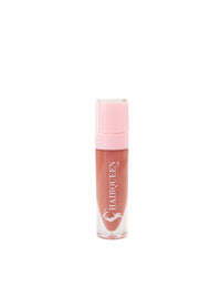 Pink lip gloss tube with clear base and pink cap