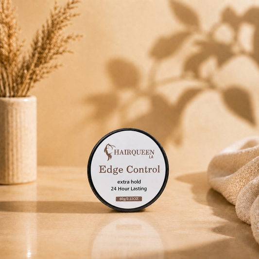 Hair Queen LA Edge Control extra hold 24-hour lasting round tin edge control jar