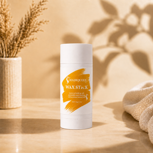White HAIRQUREEN wax stick tube standing, orange WAX STICK label