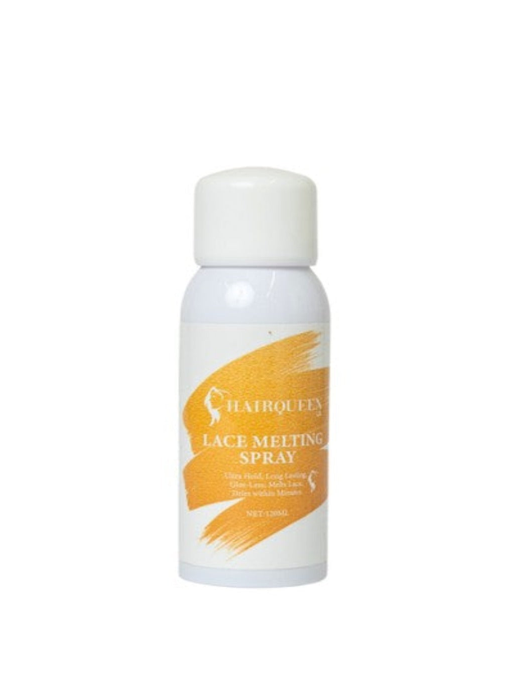 Hair Queen LA lace melting spray bottle, white with gold label